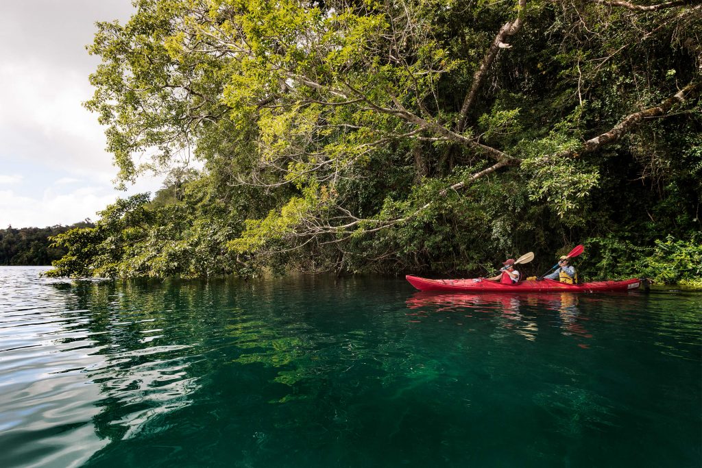 kayak at lake barrine