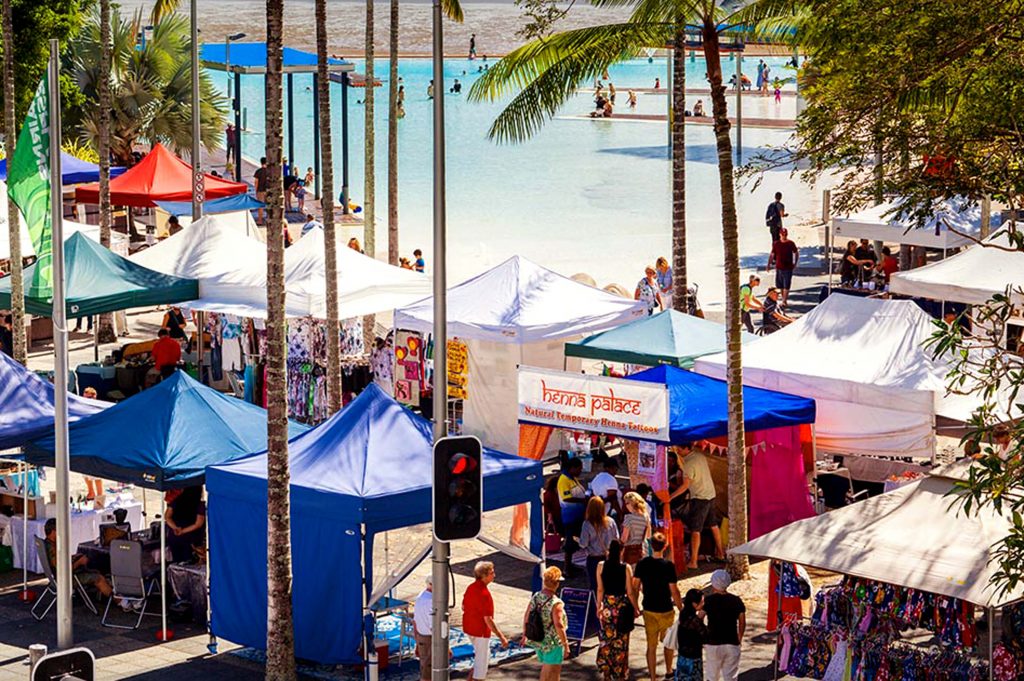 Cairns Markets next to the Lagoon Pool