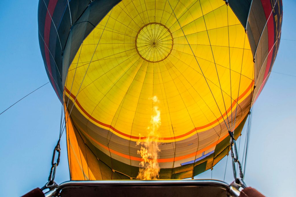 fire in hot air balloon