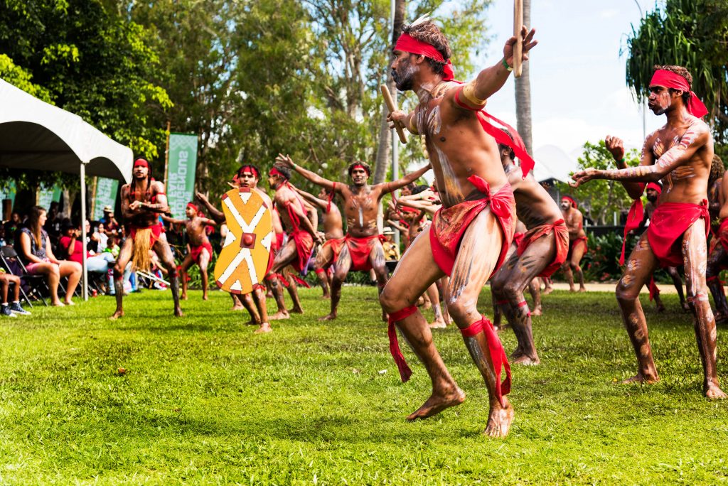 Aboriginal dancers at the cairns indigenous art fair