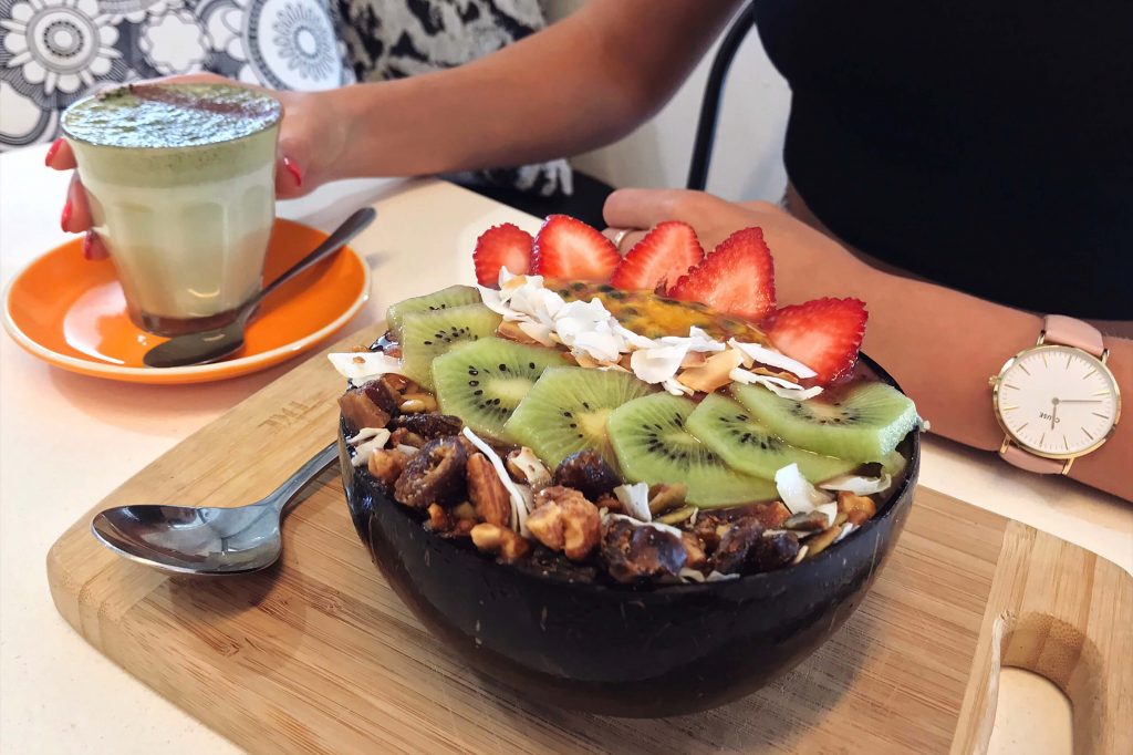 Pantry 15 Acai Bowl and Matcha Latte