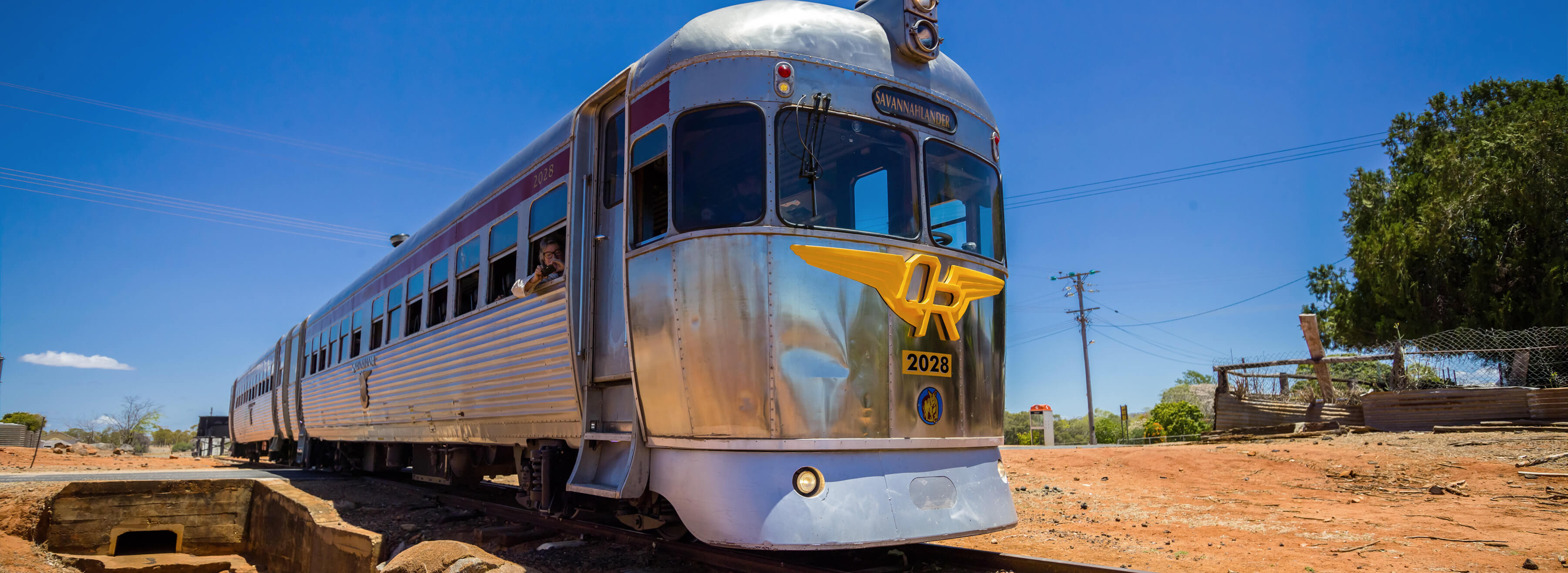 The Gulflander travelling through the outback